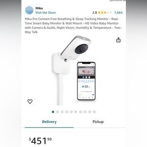 Miku baby monitor with wall mount